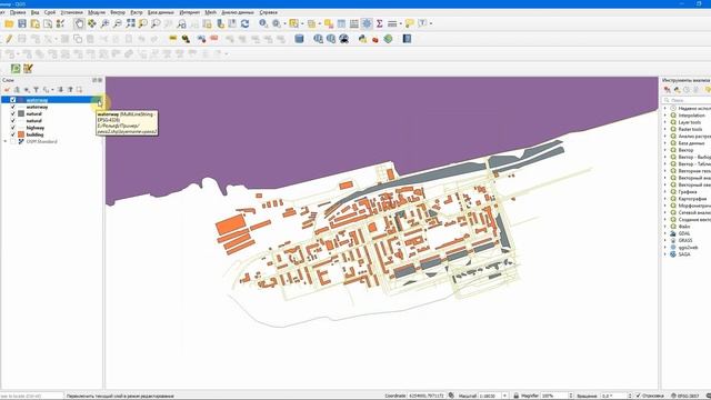 Быстро и просто выгружаем данные OSM с помощью QGIS. Создаем SHP файлы зданий, улиц, реки, парков.