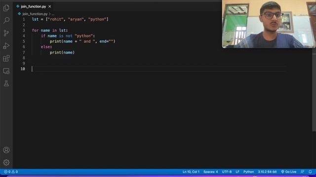 Join Function In Python | Advance Python Topic Tutorial #joinFunction #pythontutorial #advancepytho