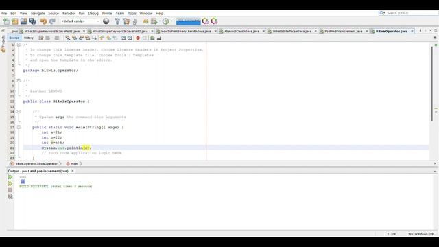 Bitwise operator in java in Netbeans #java #program #video #student