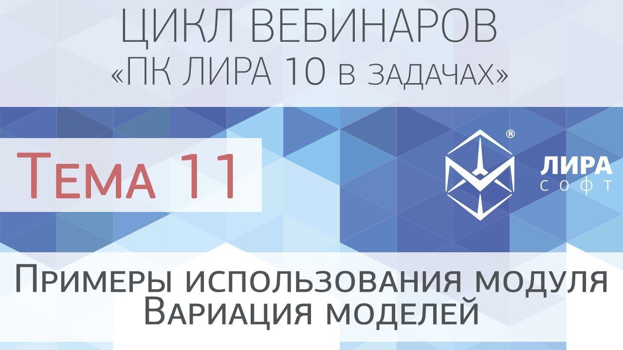 "ПК ЛИРА 10 в задачах". Тема 11 "Примеры использования модуля Вариация моделей" смотреть онлайн