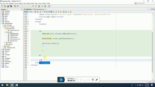 Display Database table record on Webpage using JDBC/SERVLET/JSP смотреть онлайн