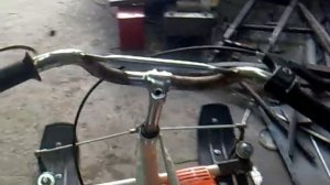 Детский снегоход с двигателем от триммера. Гусеница и двигатель.