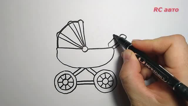 Как нарисовать коляску _ how to Draw a stroller _ рисунки для срисовки