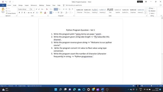 Python Practice Set - #1