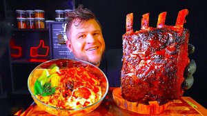 ЗАПЕЧЕНЫЕ РЕБРА, ЛАПША ИЗ УЛИТОК. ASMR MUKBANG, АСМР МУКБАНГ