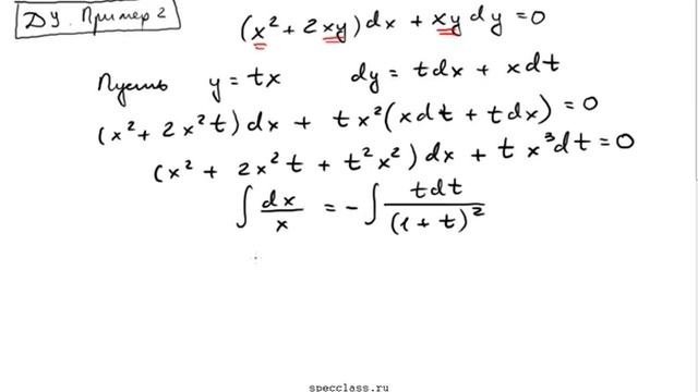Решение однородного дифференциального уравнения смотреть онлайн