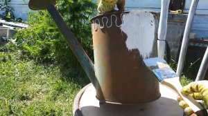 Старая железная лейка, новая жизнь. Перекраска