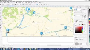 Коллаж, рисунок с картой в кореле