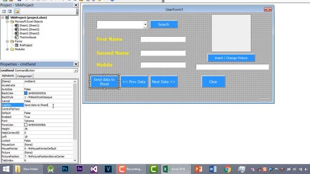 Add, Next, Prev and Search buttons in VBA || Lesson 8