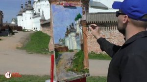 Художник Борис Коган. Пейзаж "У Кремля. Ростов Великий." Картина маслом. Пленэр 18/05/2018