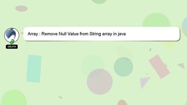 Array : Remove Null Value from String array in java смотреть онлайн