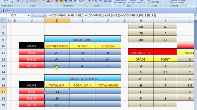 MS-EXCEL PART-13(COUNT TOTAL GPA )(VLOOKUP#4)(BANGLA) смотреть онлайн