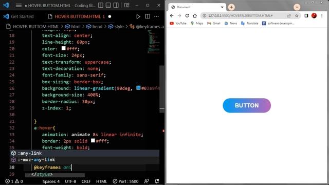 How to make hover animated button | html & CSS #html #css #python #mktechnologygyan