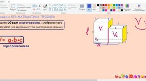 8 задание ЕГЭ по математике профиль. Найдите объем многогранника, изображенного на рисунке (все