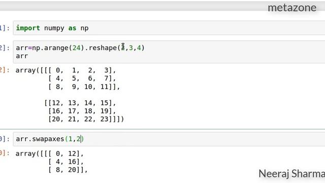 40 Swapping axes in 2D 3D matrix array in numpy python