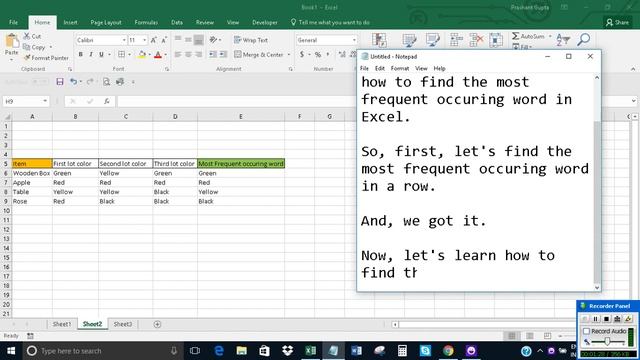 Find the most frequent occurring word in Excel смотреть онлайн