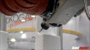 Демонстрация фрезерования лопатки турбины роботом KUKA robot