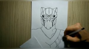 КАК НАРИСОВАТЬ ЧЕРНУЮ ПАНТЕРУ ИЗ Marvel за 5 минут | How to draw a Black Panther |