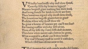 Shakespeare Sonnet 4 in Original Pronunciation "Unthrifty loveliness, why dost thou spend"