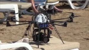 Отдых в Турции. Дрон профессиональной для аэросъемки в небе. Пляж Crystal Sunset Side.