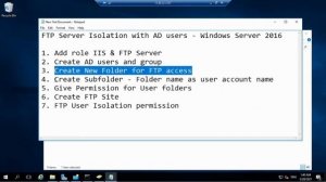 FTP Active Directory User Isolation - Windows Server 2016