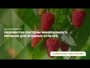 Онлайн-вебинар "Разработка системы минерального питания для ягодных культур"