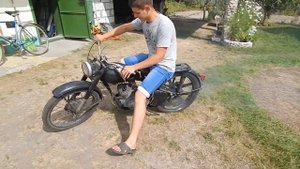 мотоцикл Минск М1А 1953 г.Работа двигателя