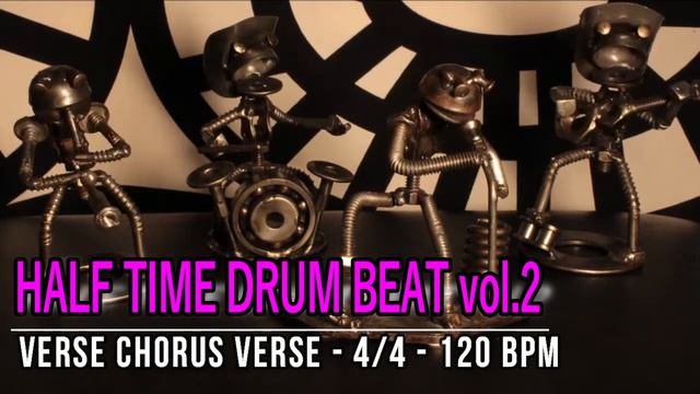 120 BPM - Half Time Drum Beat Rock 2 - 4/4 Drum Track - Metronome - Drum Beat смотреть онлайн