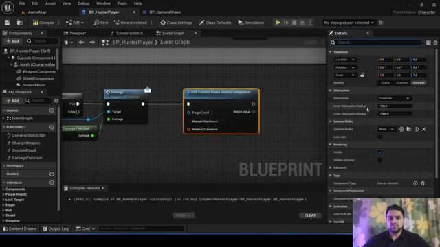 Делаю Souls-Like игру в Unreal Engine 5. Урок 11: Тряска Камеры и Звук Удара смотреть онлайн