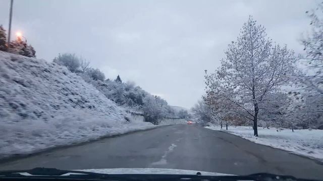 снежная сказка в Анапе. Витязево. От Аквамарина по верхней дороге. смотреть онлайн