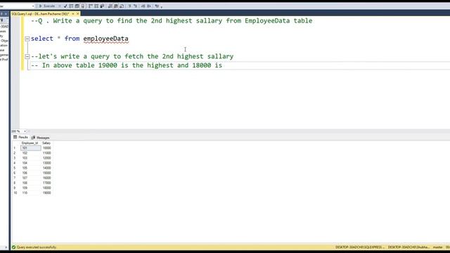 Write A SQL Query To Find The SECOND HIGHEST SALLARY From Given Table | SQlQueries | SQLINTERVIEW