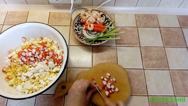 САЛАТ" МОРСКОЙ" !!!!! Быстрый и полезный!!!!!!