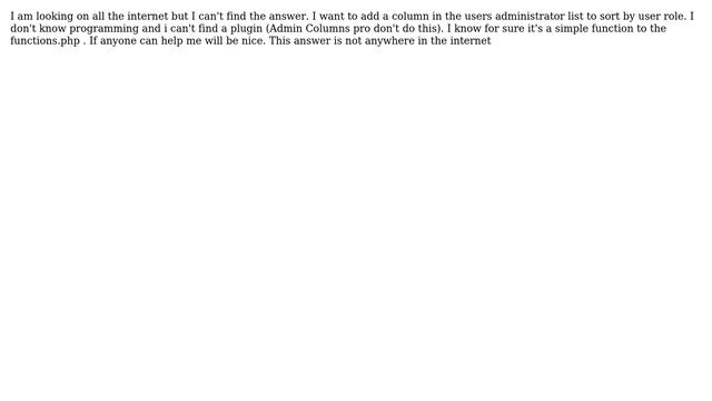 Wordpress: User sort by role administrator area смотреть онлайн