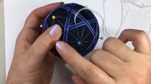 МК Темари "Белое Рождество". Вышивка по разметке. Мастер Класс.