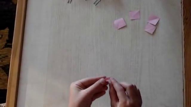 Цветок сакуры из бумаги - заколка