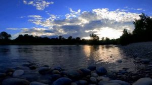 Evening, Calm river relaxing Sounds. (10 hours) Nature White Noise for sleep.