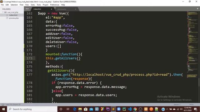 Crud Application using vue js with PHP & MySQL part-7