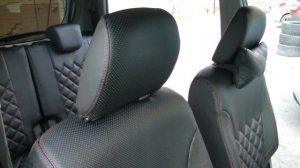 Авточехлы из экокожи для Сузуки Вагон Р 5 поколение Ромб Установка