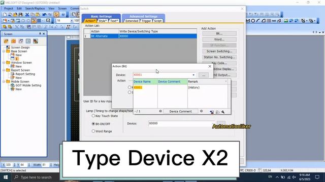 GX Works2 : Retentive timer Mitsubishi PLC tutorial with HMI GT Designer3 Simulation