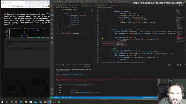 Sviluppo un clone di Wordle in italiano in React: statistiche e timer смотреть онлайн