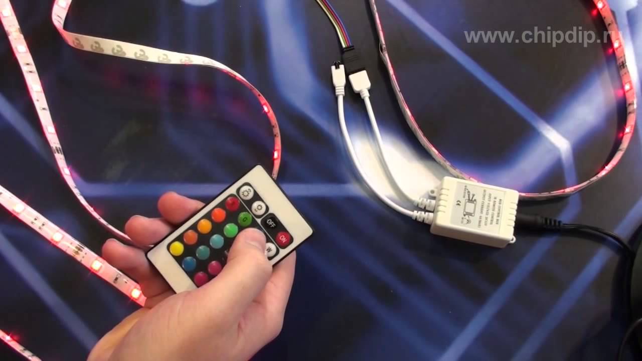 Светодиодная лента RGB с контроллером и блоком ...