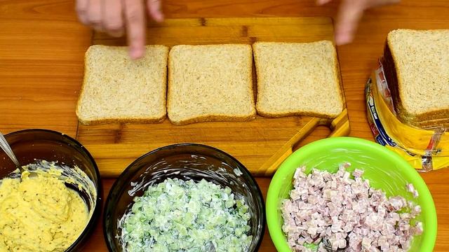 Трёхцветный Сэндвич. Завтрак,Перекус,Ланч. Быстро и Сытно. смотреть онлайн