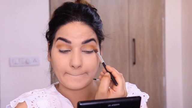 Quick&Easy ORANGE Eye makeup with BLACK BOLD Eyeliner/🍊 Inspired Makeup TUTORIAL