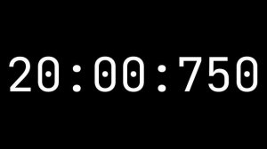 Countdown timer 40 minutes, 34 seconds [40:34:000] - White on black with milliseconds