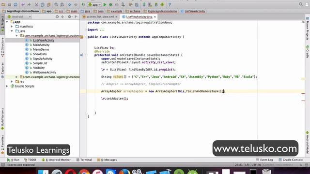 ListView in Android | Android Tutorial forBeginners смотреть онлайн