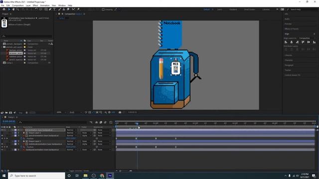 Pixel Art 5 - Backpack Animation | Illustrator + After Effects Tutorial смотреть онлайн