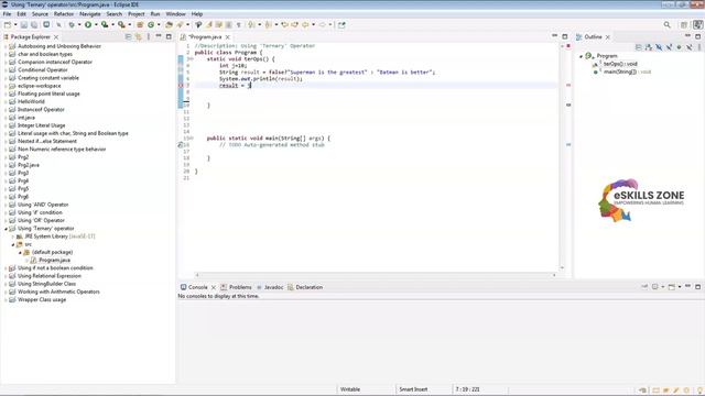 JAVA - Lecture 29 USING TERNARY OPERATORS IN  JAVA