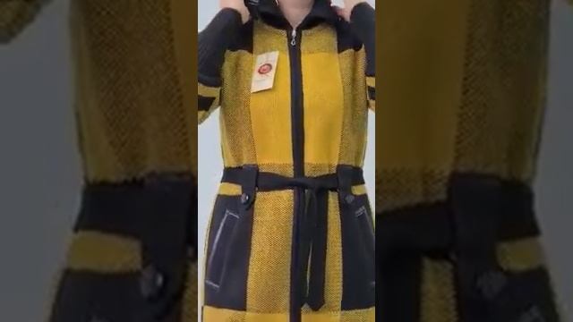 Кардиган Д 1289 - Цвет: черный горчица смотреть онлайн