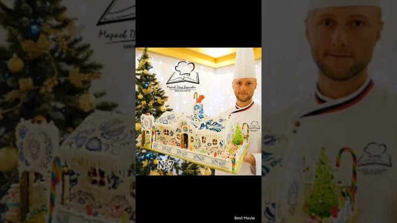 Пряничный домик гжель. Ёлочная съедобная игрушка своими руками.