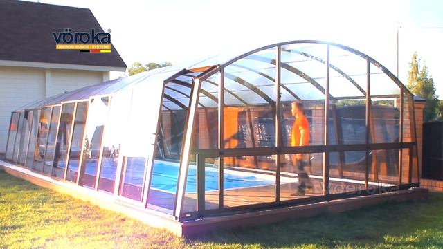 Высокий раздвижной павильон для бассейна модель CARAT XL